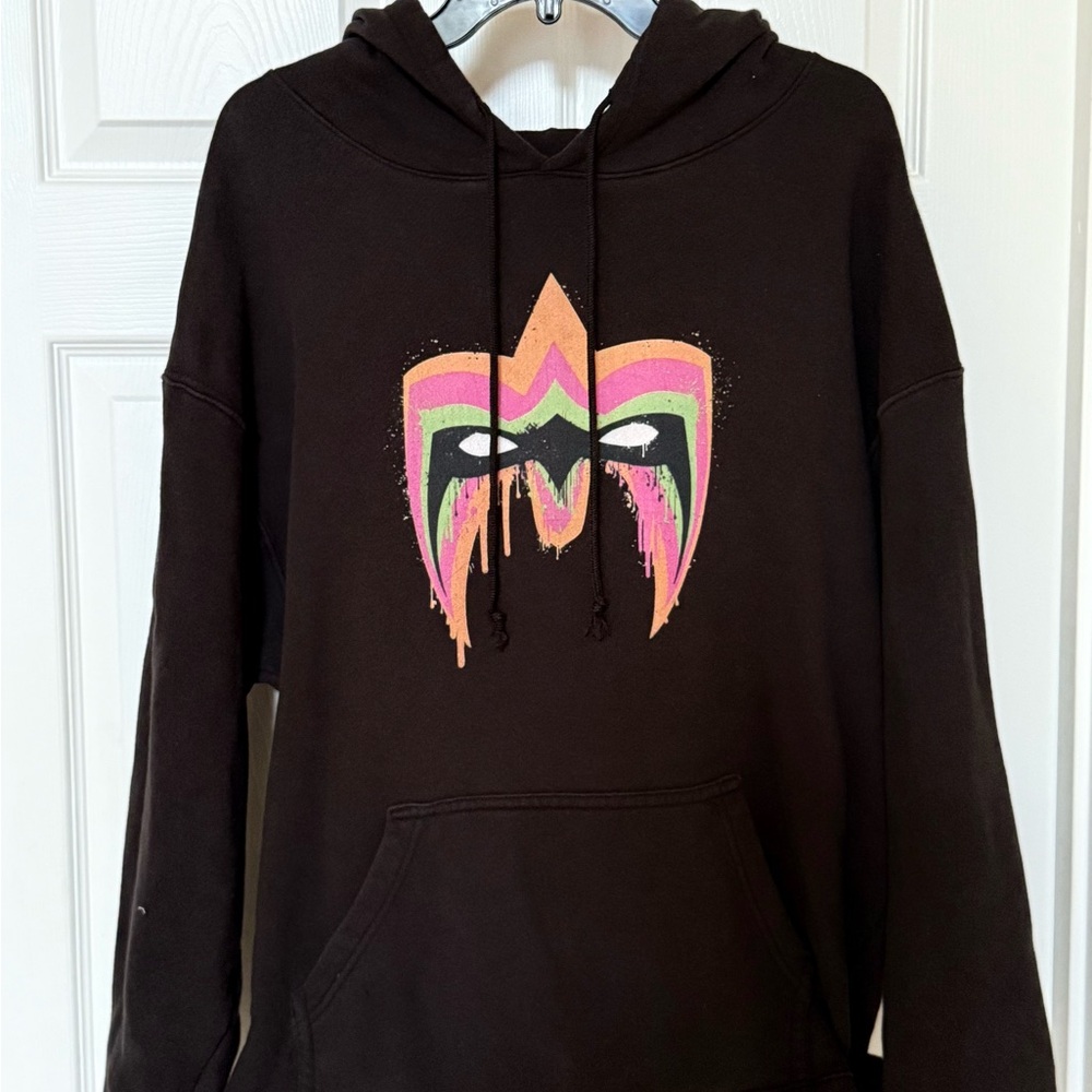 Men’s‎ Ultimate Warrior Black Hoodie with Colorful Graphic XL